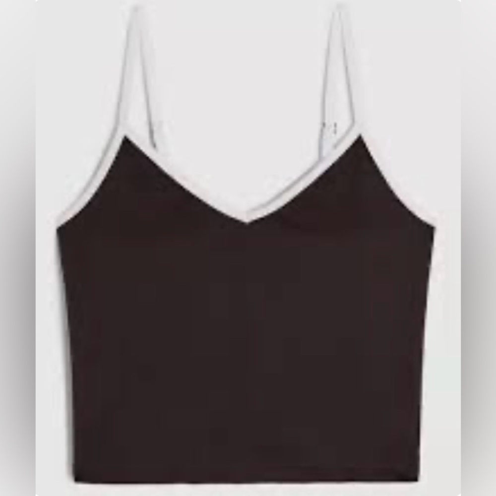 Gilly Hicks Women’s Recharge Tipped and Plunge Cami Crop Tank Top Pipe XS